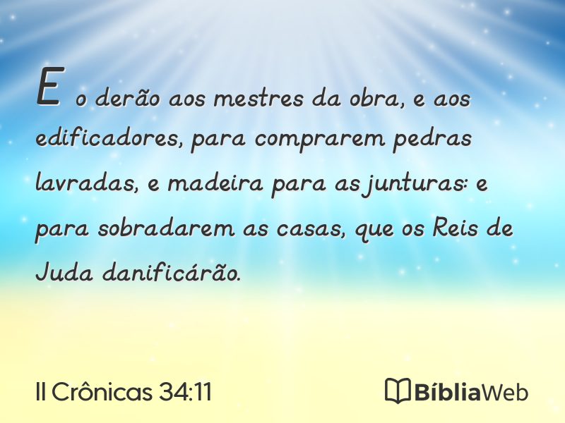 II Crônicas 34:11 em imagem para compartilhar
