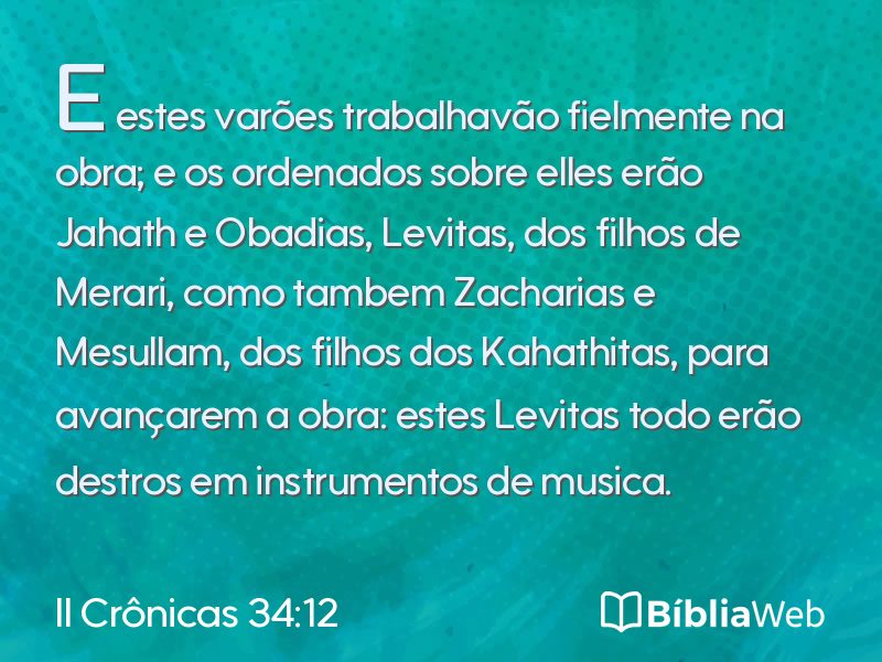II Crônicas 34:12 em imagem para compartilhar