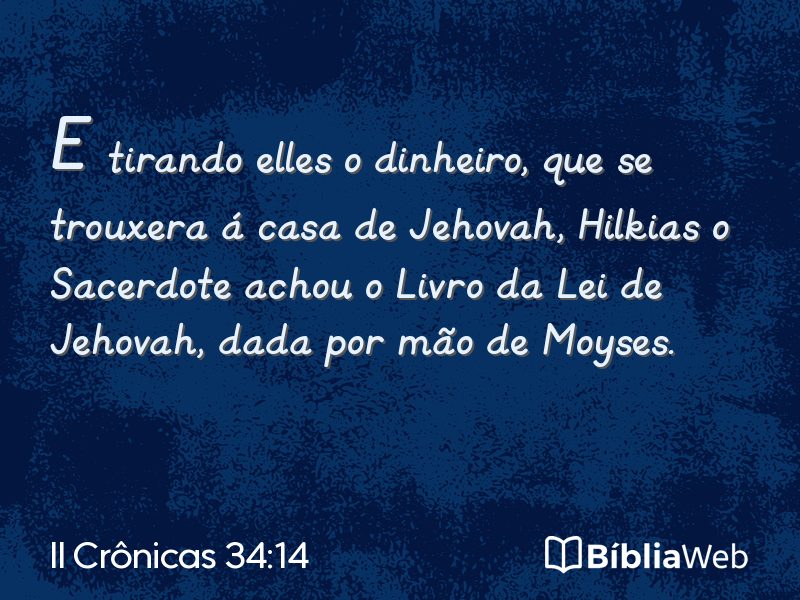 II Crônicas 34:14 em imagem para compartilhar