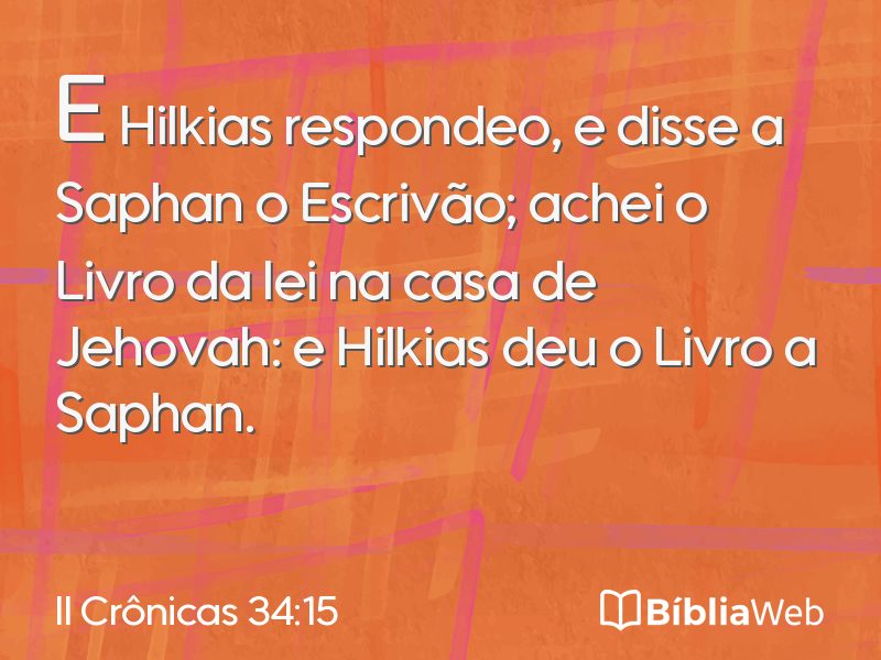 II Crônicas 34:15 em imagem para compartilhar