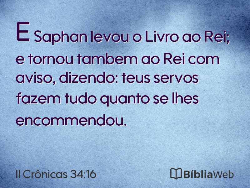 II Crônicas 34:16 em imagem para compartilhar