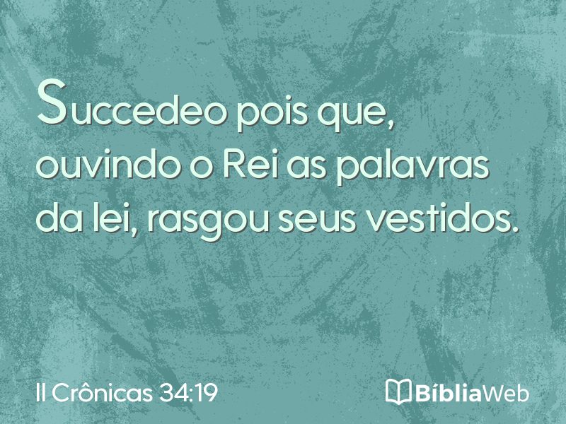 II Crônicas 34:19 em imagem para compartilhar