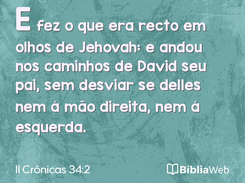 II Crônicas 34:2 em imagem para compartilhar