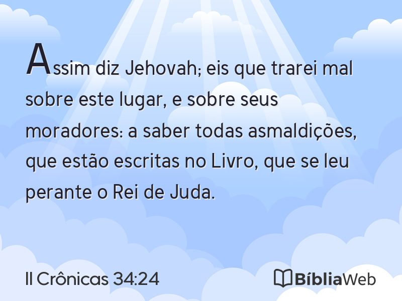 II Crônicas 34:24 em imagem para compartilhar
