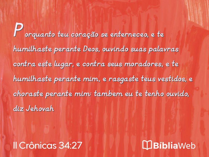 II Crônicas 34:27 em imagem para compartilhar