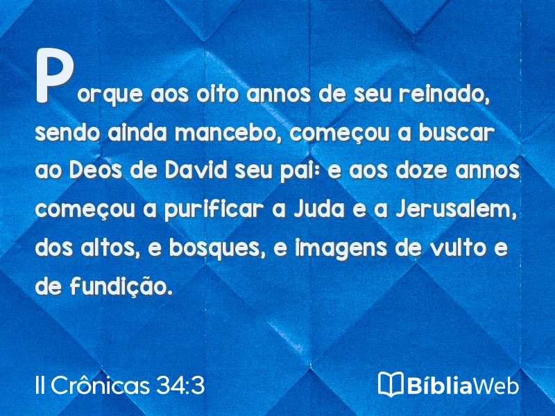 II Crônicas 34:3 em imagem para compartilhar