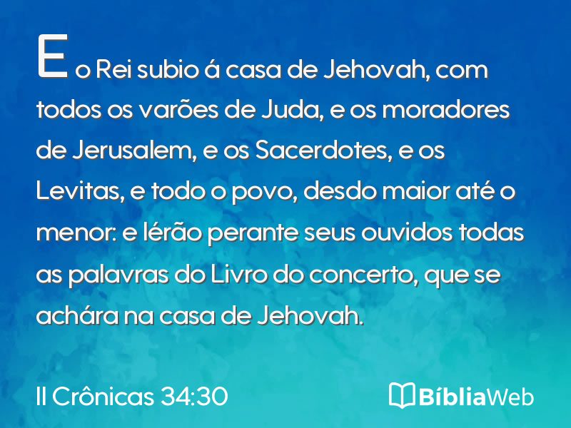 II Crônicas 34:30 em imagem para compartilhar