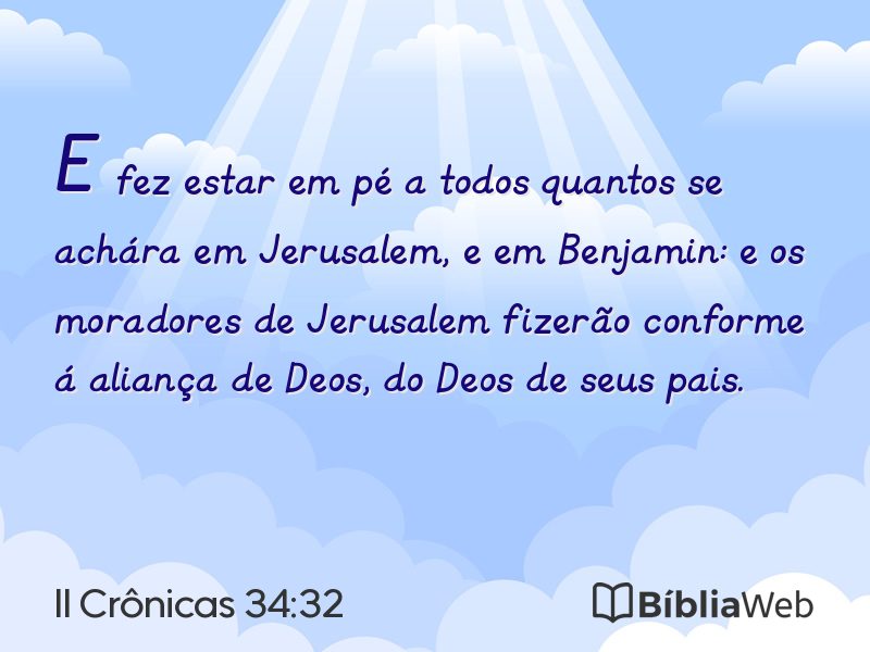 II Crônicas 34:32 em imagem para compartilhar