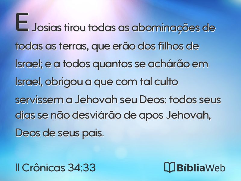 II Crônicas 34:33 em imagem para compartilhar