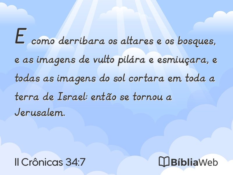 II Crônicas 34:7 em imagem para compartilhar