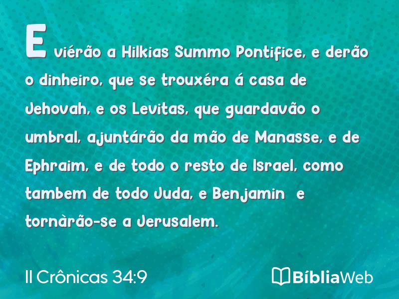 II Crônicas 34:9 em imagem para compartilhar