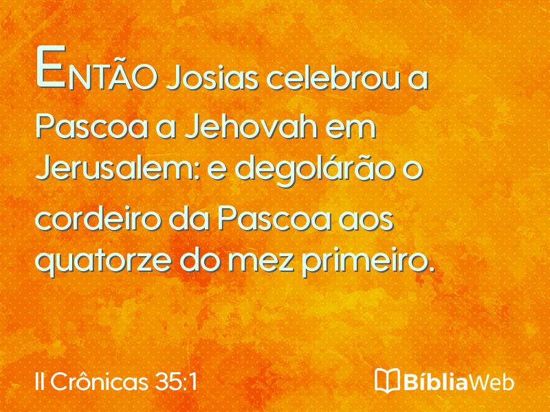 II Crônicas 35:1 em imagem para compartilhar