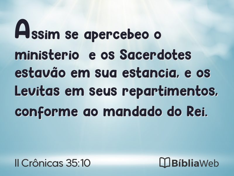 II Crônicas 35:10 em imagem para compartilhar