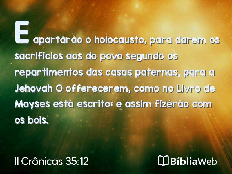 II Crônicas 35:12 em imagem para compartilhar