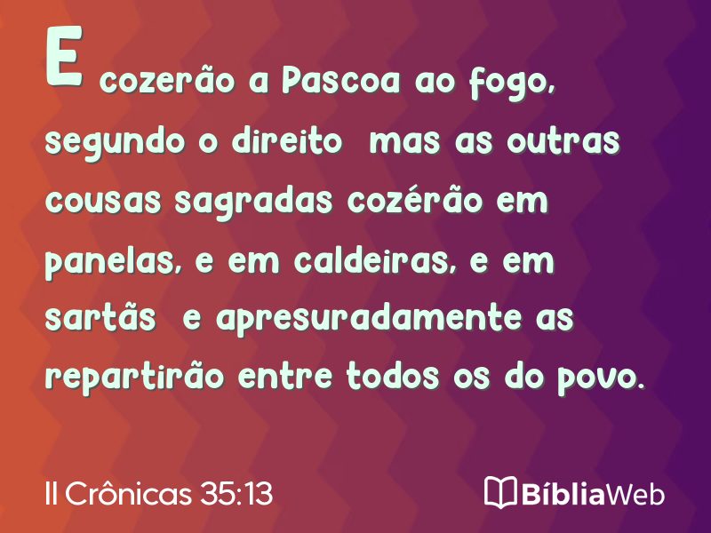 II Crônicas 35:13 em imagem para compartilhar
