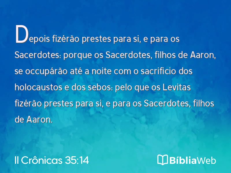 II Crônicas 35:14 em imagem para compartilhar