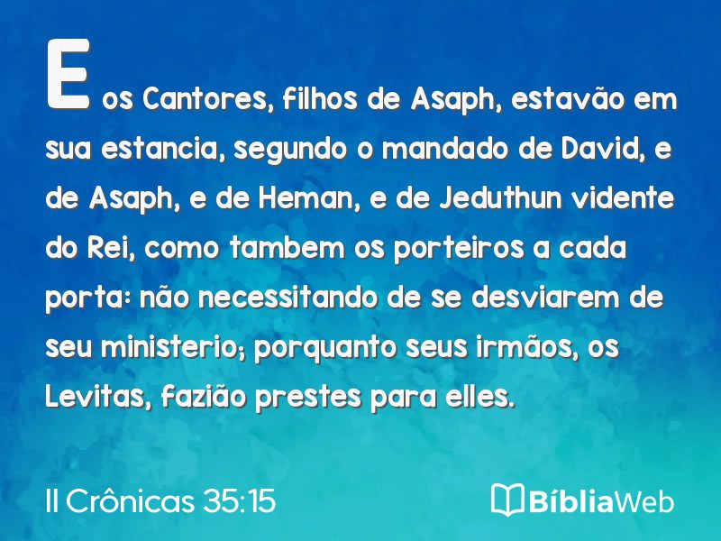 II Crônicas 35:15 em imagem para compartilhar