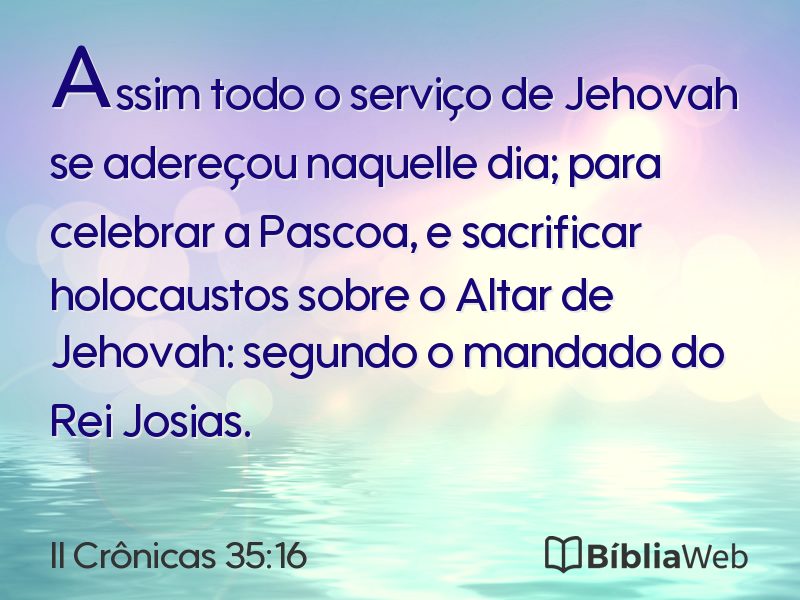 II Crônicas 35:16 em imagem para compartilhar
