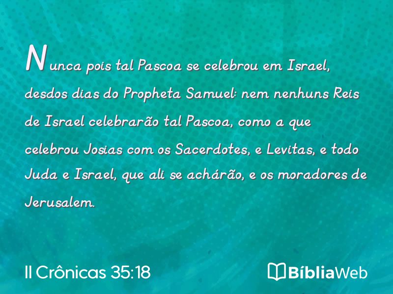 II Crônicas 35:18 em imagem para compartilhar
