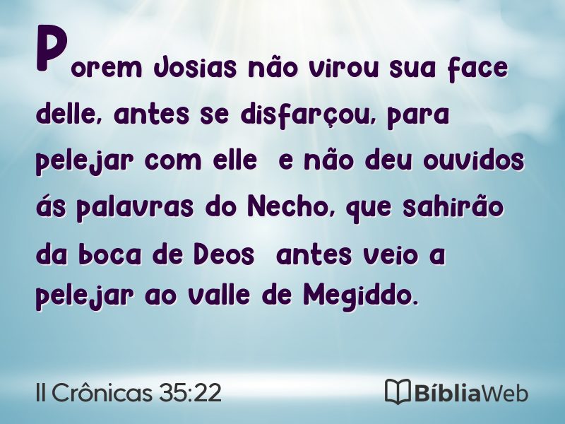 II Crônicas 35:22 em imagem para compartilhar