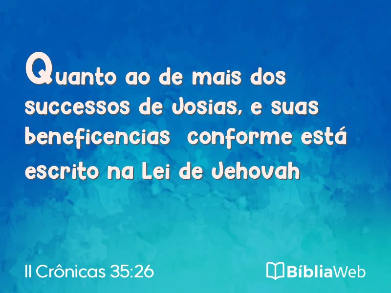 II Crônicas 35:26 em imagem para compartilhar
