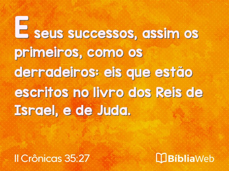 II Crônicas 35:27 em imagem para compartilhar