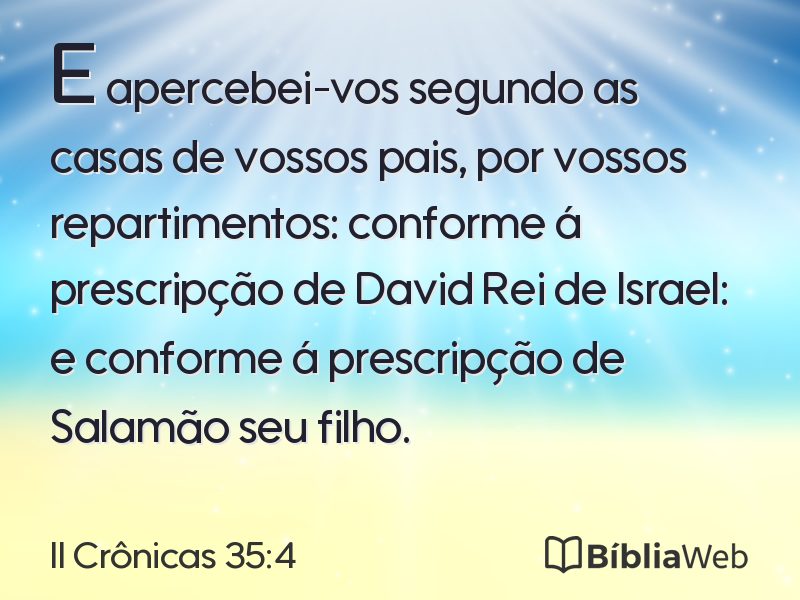 II Crônicas 35:4 em imagem para compartilhar