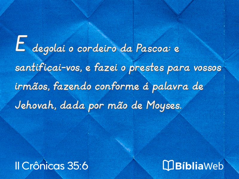 II Crônicas 35:6 em imagem para compartilhar