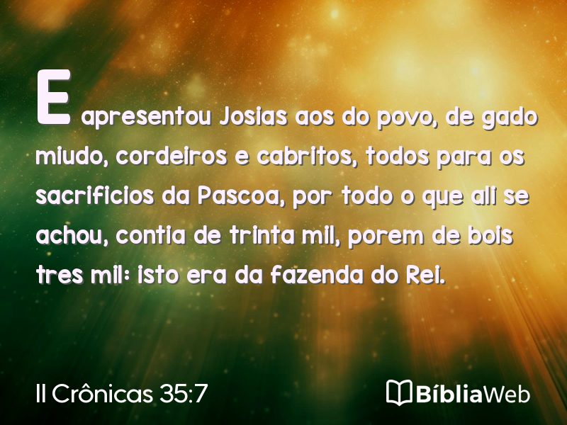 II Crônicas 35:7 em imagem para compartilhar
