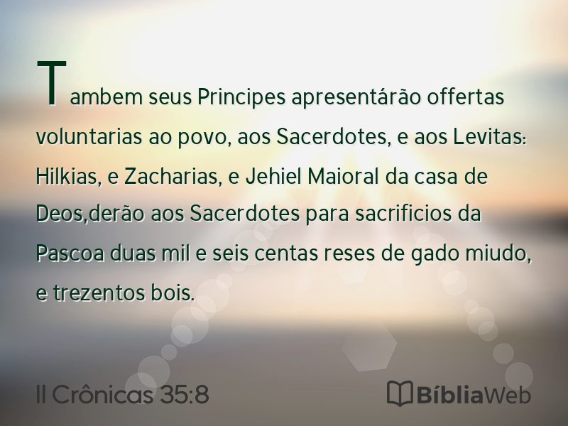 II Crônicas 35:8 em imagem para compartilhar