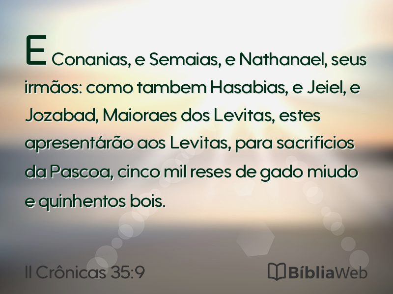 II Crônicas 35:9 em imagem para compartilhar