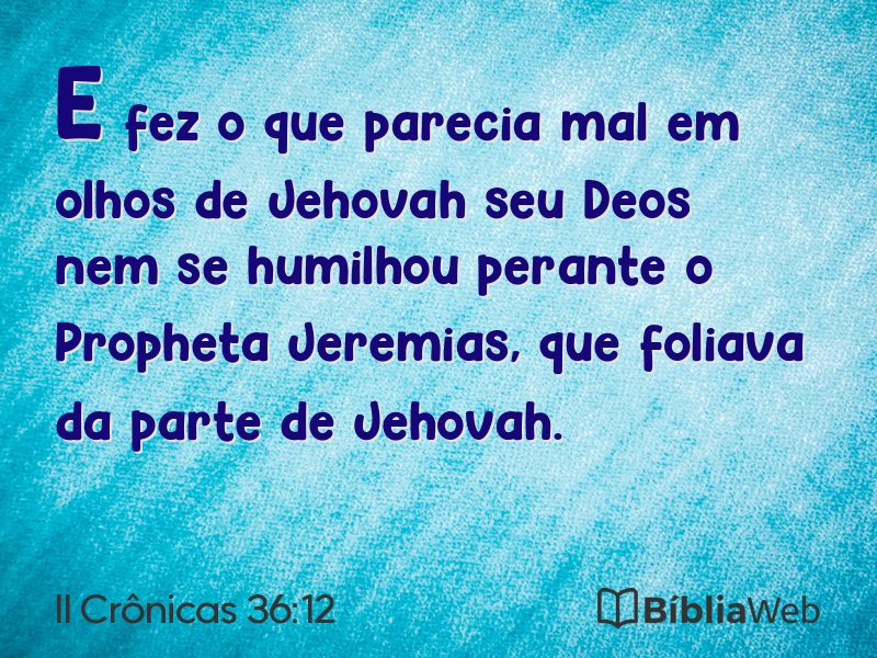 II Crônicas 36:12 em imagem para compartilhar