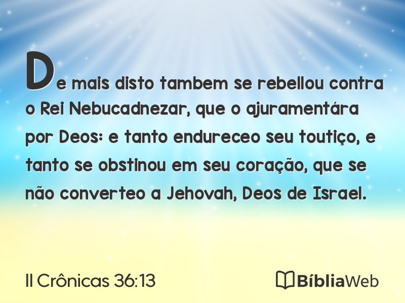 II Crônicas 36:13 em imagem para compartilhar
