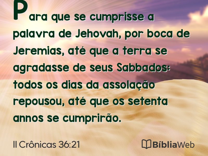 II Crônicas 36:21 em imagem para compartilhar