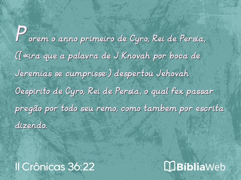 II Crônicas 36:22 em imagem para compartilhar