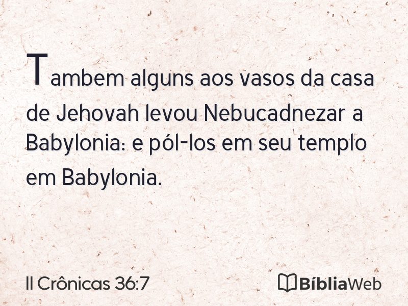 II Crônicas 36:7 em imagem para compartilhar