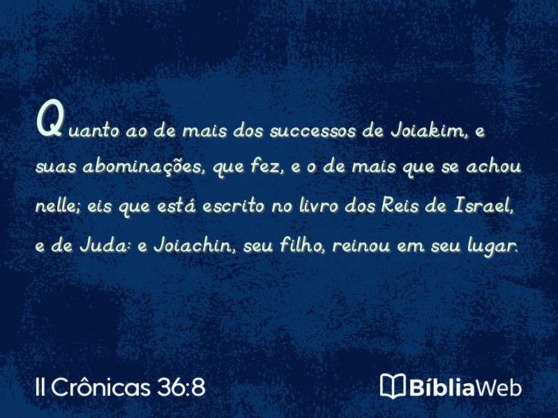 II Crônicas 36:8 em imagem para compartilhar