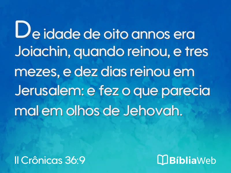 II Crônicas 36:9 em imagem para compartilhar