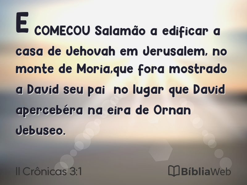 II Crônicas 3:1 em imagem para compartilhar