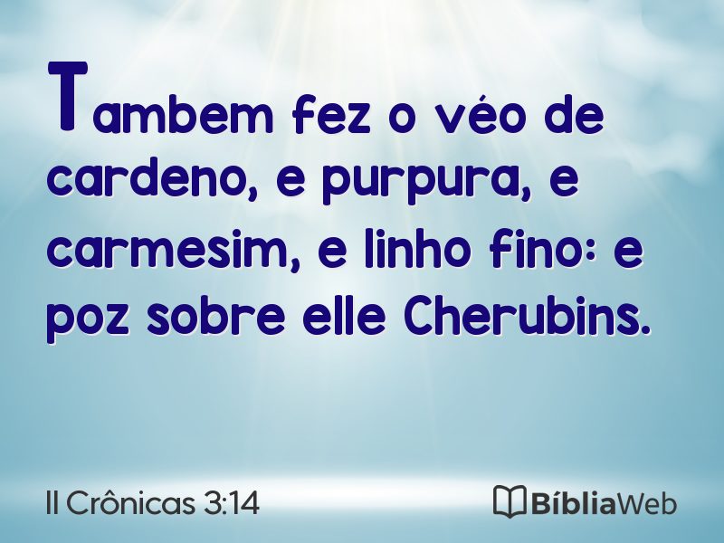 II Crônicas 3:14 em imagem para compartilhar