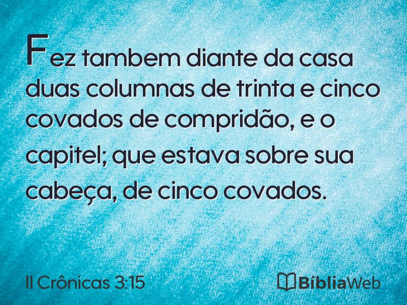 II Crônicas 3:15 em imagem para compartilhar