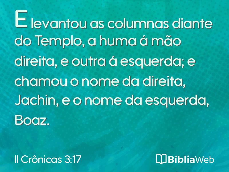 II Crônicas 3:17 em imagem para compartilhar