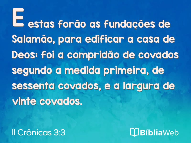 II Crônicas 3:3 em imagem para compartilhar