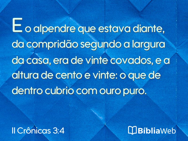 II Crônicas 3:4 em imagem para compartilhar