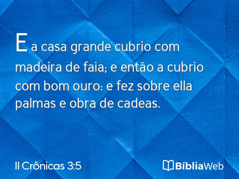 II Crônicas 3:5 em imagem para compartilhar