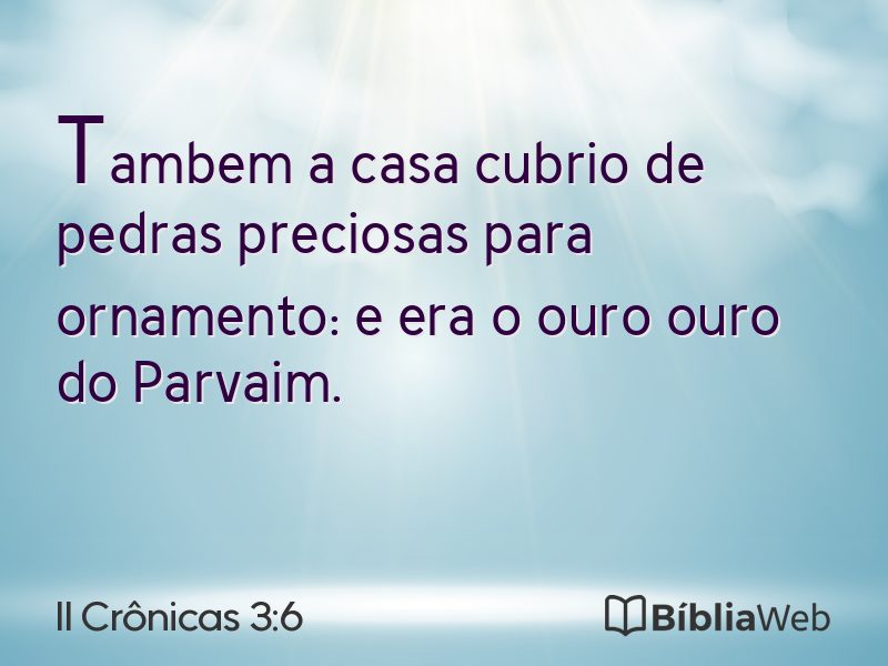 II Crônicas 3:6 em imagem para compartilhar