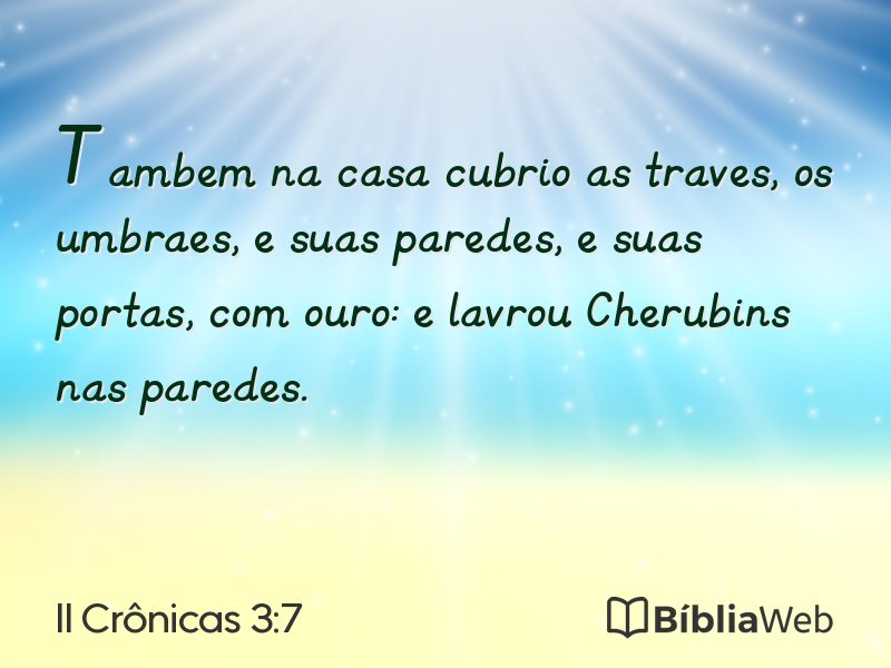 II Crônicas 3:7 em imagem para compartilhar