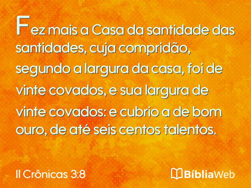 II Crônicas 3:8 em imagem para compartilhar