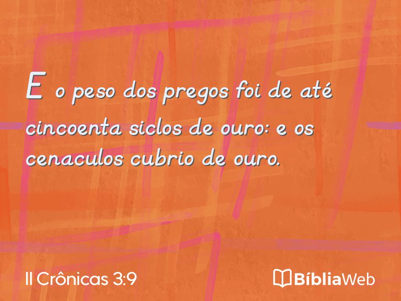 II Crônicas 3:9 em imagem para compartilhar