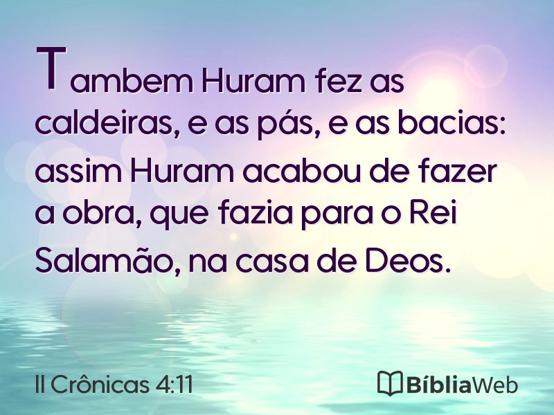 II Crônicas 4:11 em imagem para compartilhar